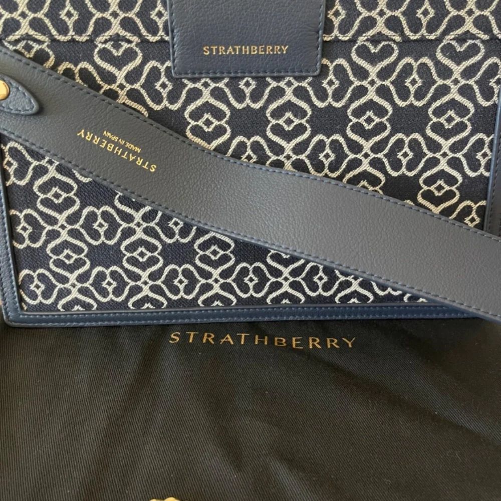 Strathberry Crescent Shoulder Leather & Monogram Bag - Picture 4 of 6